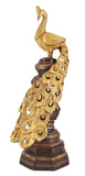 White Whale Brass Peacock Statue figurine Sculpture for Home Office Decor