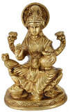 Whitewhale Brass Lakshmi Idol Hindu Lakshmi Goddess Statue Home Office Showpiece Decor.