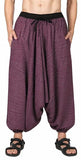 Whitewhale Men Women Cotton Stripe Summer Loose Baggy Hippie Boho Gypsy Harem Pants