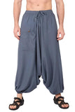 Whitewhale Mens Women Rayon Solid Aladdin Loose Baggy Boho Hippie Harem Pants