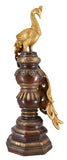 White Whale Brass Peacock Statue figurine Sculpture for Home Office Decor