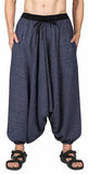 Whitewhale Men Women Cotton Stripe Summer Loose Baggy Hippie Boho Gypsy Harem Pants