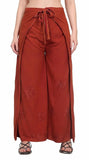 Whitewhale Womens Split Wide Leg Long Embroidered Rayon Wrap Palazzo Pant