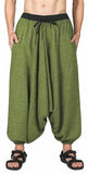 Whitewhale Men Women Cotton Stripe Summer Loose Baggy Hippie Boho Gypsy Harem Pants