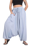 Whitewhale Mens Women Rayon Solid Aladdin Loose Baggy Boho Hippie Harem Pants