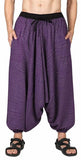 Whitewhale Men Women Cotton Stripe Summer Loose Baggy Hippie Boho Gypsy Harem Pants