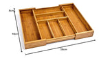 White Whale Drawer Dividers silverware tray Expandable Utensil Cutlery Tray Wooden Adjustable Flatware Organizer Kitchen Storage Holder for Knives Forks Spoons Accessories Gadgets