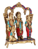White Whale Ram Darbar - Lord Rama Laxman and Sita Hanuman Brass Statue Religious Sculpture Idol Home Décor
