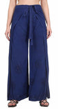 Whitewhale Womens Split Wide Leg Long Embroidered Rayon Wrap Palazzo Pant