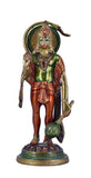 White Whale Panchmukhi Hanuman Statue Strength Monkey Lord Bajrang Bali Idol Standing Position Brass Sculpture Diwali Decor Gifts