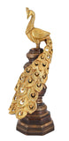 White Whale Brass Peacock Statue figurine Sculpture for Home Office Decor
