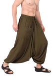 Whitewhale Mens Women Rayon Solid Aladdin Loose Baggy Boho Hippie Harem Pants
