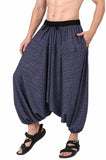 Whitewhale Men Women Cotton Stripe Summer Loose Baggy Hippie Boho Gypsy Harem Pants