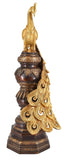 White Whale Brass Peacock Statue figurine Sculpture for Home Office Decor