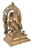 White Whale Lord Ganesh Murti Ganesha Idol Ganpati Brass Vinayaka Statue for Home Decoration | Hindu God Ganesh Bhagwan Blessing Ganpati Bappa Statue | Ganesha Statue Sitting Idol Sculpture