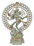 White Whale Natraj Brass Statue,Nataraja - King of Dancers Hindu God Shiva for Temple Mandir Home Decor