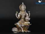 White Whale Brass Lakshmi Idol Hindu Laxmi Goddess Statue Home Office Showpiece Decor