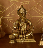 White Whale Lord Hanuman Super Fine Brass Statue Religious Strength God Sculpture Idol