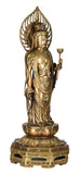 White Whale Brass Lord Buddha Standing Statue Blessing Idol feng Shui Home Decor