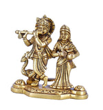 White Whale Radha Krishna Statue Hindu Gods Sculpture Brass