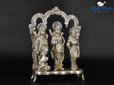 White Whale Ram Darbar - Lord Rama Laxman and Sita Hanuman Brass Statue Religious Sculpture Idol Home Décor