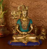 White Whale Brass Lord Shiva Statue Idol Home Decor Figurine