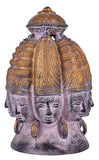 White Whale Brass Brahma Face Statue Hindu Religion God Sculpture Idol Statue