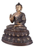 White Whale Brass Buddha Statue Murti for Home Decor Entrance Office Table Living Room Meditation Luck Gift Feng Shui Home Décor