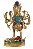 Whitewhale Large Kaali Maa Idol Brass Sculpture Statue Hindu Goddess Figurine Diwali Decor Gifts