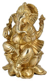 Whitewhale Brass Decor India Mangalkari Ganesha Statue (9 inches