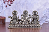 White Whale Superfine Brass Hindu God Ganesha and Goddess Laxmi Saraswati Idol Statue Murti Home Office Temple Pooja Puja Decorative Showpiece Diwali Gift