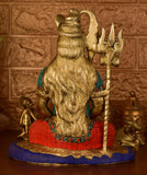 White Whale Brass Lord Shiva Statue Idol Home Decor Figurine