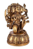 Whitewhale Large Unique Five Face Panchmukhi Hanuman Brass Statue Inlay Gemstone Hand Work Big Hindu God Lord Idol Figure