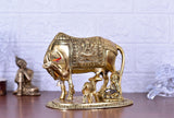White Whale Large Kamdhenu Cow with Calf Figurine Decorative Gift Item
