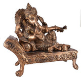 Whitewhale Hindu Lord Sitting Ganesha Statue Brass Idol Resting Ganpati Figurine Home Decor