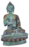 White Whale Brass Buddha Statue Murti for Home Decor Entrance Office Table Living Room Meditation Luck Gift Feng Shui Home Décor