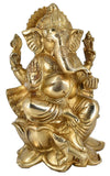 Whitewhale Brass Decor India Mangalkari Ganesha Statue (9 inches