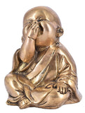 White Whale Brass Laughing Buddha for Wealth & Prosperity | Happy Man - Best for Gifting - Made in Tibet Home Decoration