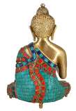 White Whale Brass Buddha in Blessing Posture Buddhism Idol feng Shui Home Decorative Showpiece
