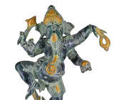 Whitewhale Lord Dancing Ganesha Brass Statue Religious Strength God Sculpture Idol