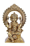 Whitewhale Hindu Goddess Maa Laxmi Idol Brass Statue Standing in Loltus Lakshmi for Temple Puja Home Decor Murti Office Gift Item Showpiece
