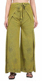 Whitewhale Womens Split Wide Leg Long Embroidered Rayon Wrap Palazzo Pant