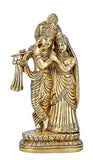 White Whale Radha Krishna Statue Hindu Gods Sculpture Brass