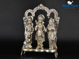 White Whale Ram Darbar - Lord Rama Laxman and Sita Hanuman Brass Statue Religious Sculpture Idol Home Décor