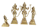 White Whale Ram Darbar - Lord Rama Laxman and Sita Hanuman Brass Statue Religious Sculpture Idol Home Decor