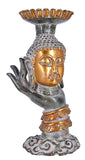 White Whale Brass Buddha Statue Murti for Home Decor Entrance Office Table Living Room Meditation Luck Gift Feng Shui Home Décor