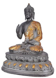 White Whale Brass Buddha Statue Murti for Home Decor Entrance Office Table Living Room Meditation Luck Gift Feng Shui Home Décor