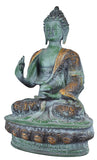 White Whale Brass Buddha Statue Murti for Home Decor Entrance Office Table Living Room Meditation Luck Gift Feng Shui Home Décor