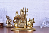 White Whale Shiva Parvati Ganesh Idol Shiv Parivar Metal Murti Statue