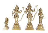 White Whale Ram Darbar - Lord Rama Laxman and Sita Hanuman Brass Statue Religious Sculpture Idol Home Decor